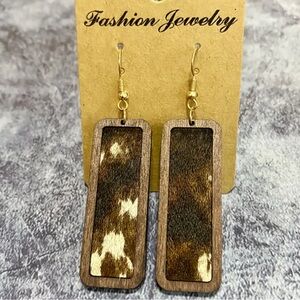 Fashion Jewelry Brown and Gold Geometric Earrings